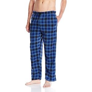 Belk Saddlebred Mens Blue Plaid Pajama Pants L Microfleece Lounge Cozy